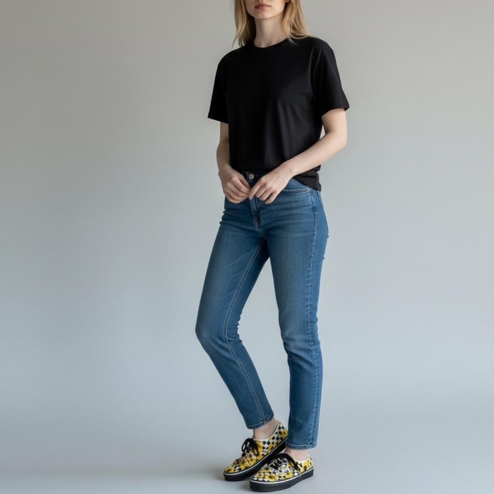 Vans Women’s Sunflower Checkered Sneakers - Black, Yellow, White Size 7